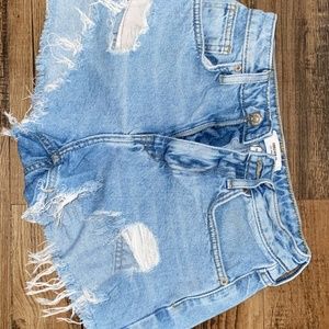 size 25 denim retro shorts